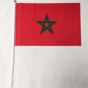 Een handvlag met de marokkaanse vlag